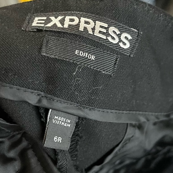 Express Editor Black Mid Rise Boot Cut Dress Pants 6R - Picture 6 of 6